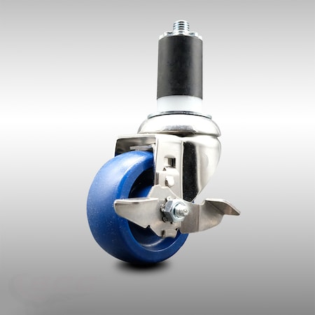 Service Caster 3.5 Inch 316SS Solid Polyurethane Swivel 1-5/8 Inch Expanding Stem Caster Brake SCC-SS316EX20S3514-SPUS-TLB-158